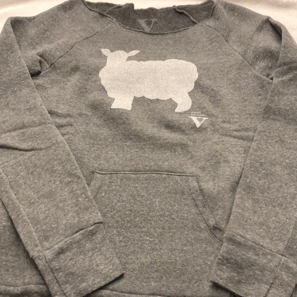 Vaute Couture gray “sheep” pullover sweatshirt